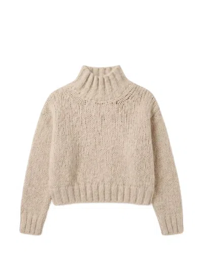 Roberto Collina Chunky-knit High-neck Sweater In Neutral