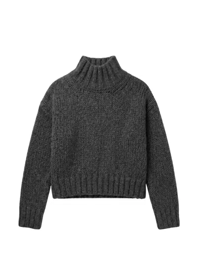 Roberto Collina Chunky-knit Mock-neck Sweater In Gray