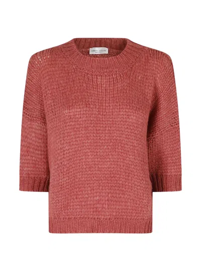 Roberto Collina Chunky-knit V-neck Sweater In Burgundy