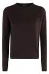 Roberto Collina Circle Neck Cashmere Blend Sweater In Brown