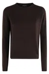 Roberto Collina Textured Relaxed-fit Long-sleeved Crew Neck Sweater In Gold