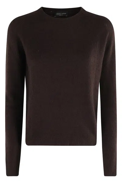 ROBERTO COLLINA CIRCLE NECK CASHMERE BLEND SWEATER