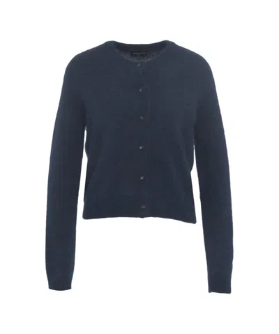 Roberto Collina Classic Round Neck Cardigan With Button Closure In Blue