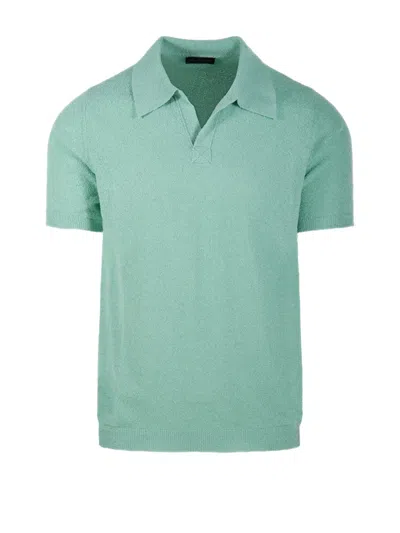 Roberto Collina Classic Short-sleeved Polo Sweater In Green