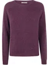 Roberto Collina "comfy" Long Sleeves Round Neck Sweater Clothing In Purple