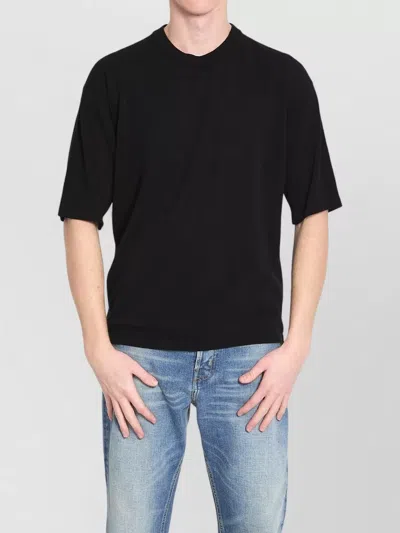 Roberto Collina Cotton Crew Neck Short Sleeve T-shirt In Black