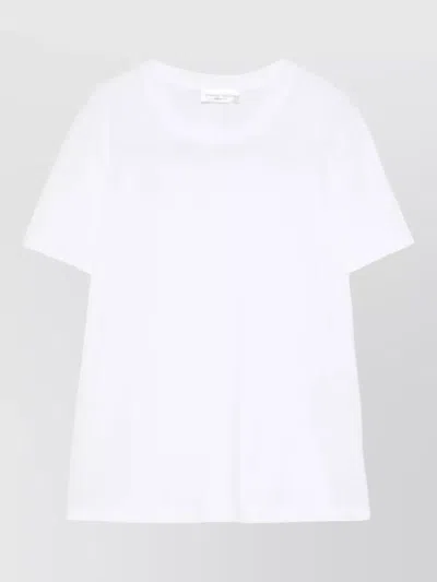 Roberto Collina Cotton Crew Neck Short Sleeve Top In White