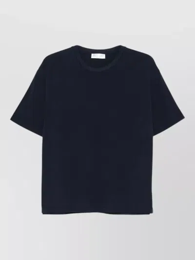 Roberto Collina Cotton Crew Neck Short Sleeve T-shirt In Blue
