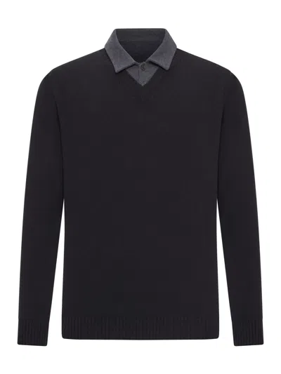 Roberto Collina Cotton Piquet Polo Shirt In Black