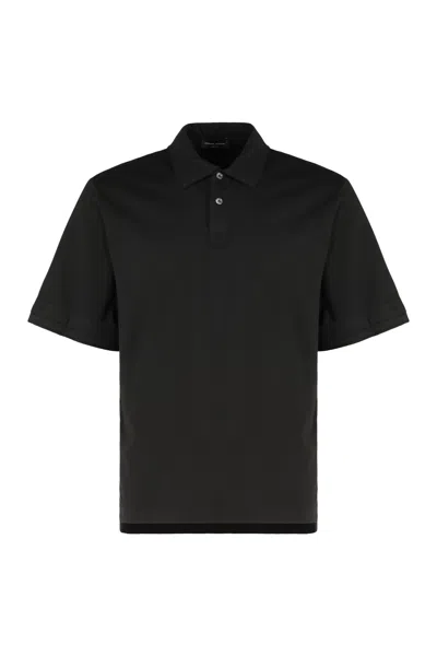 Roberto Collina Cotton Polo Shirt In Black