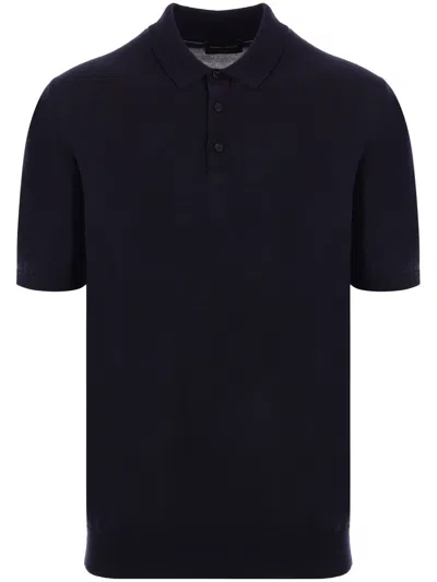 Roberto Collina Cotton Polo Shirt In Navy