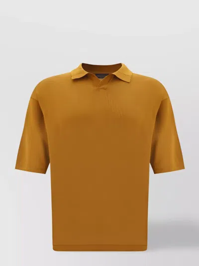 Roberto Collina Boxy Polo Shirt In Brown
