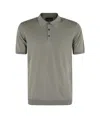 Roberto Collina Military Green Polo Shirt With Buttoned Collar In Gray