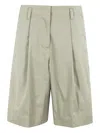 Roberto Collina Tailored Bermuda Shorts With Pleats In Grün