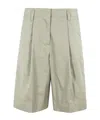Roberto Collina Tailored Bermuda Shorts With Pleats In Neutral