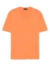 Roberto Collina Crew Neck Cotton T-shirt Clothing In Orange