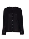 Roberto Collina V-neck Sheer Fabric Long Sleeves Cardigan In Black