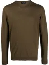 Roberto Collina Crew-neck Long-sleeve Jumper In Brown