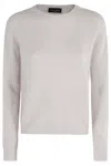 Roberto Collina Crew Neck Cashmere Blend Sweater In Gray