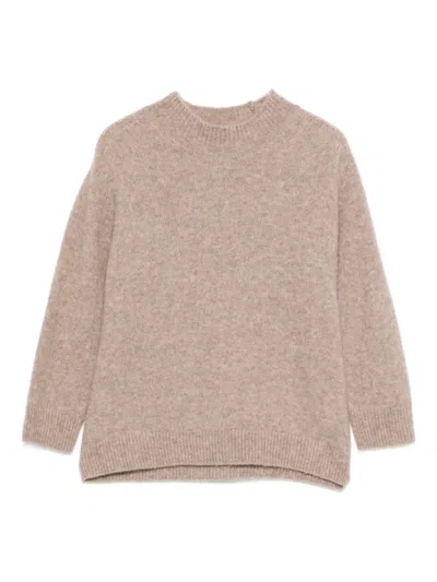 Roberto Collina Crew-neck Cashmere Sweater In Brown