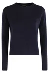 Roberto Collina Crew Neck Cashmere Sweater With Long Sleeves In Black