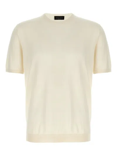 Roberto Collina Crew-neck Cotton T-shirt In Yellow