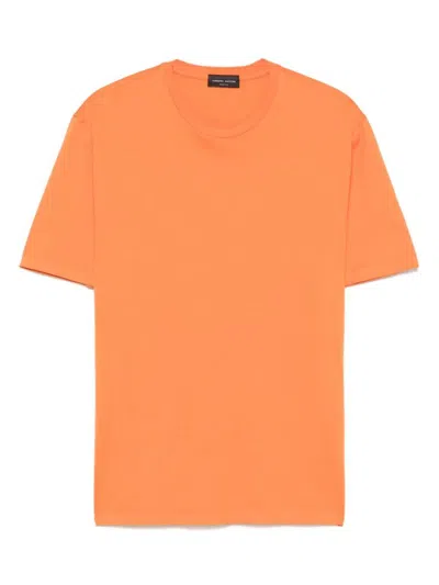 Roberto Collina Crew Neck Cotton T-shirt Clothing In Yellow