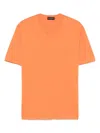 Roberto Collina Crew Neck Cotton T-shirt Clothing In Yellow & Orange
