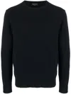 Roberto Collina Crew-neck Fine-knit Jumper In Blue