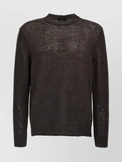 ROBERTO COLLINA CREW NECK KNITTED MESH SWEATER
