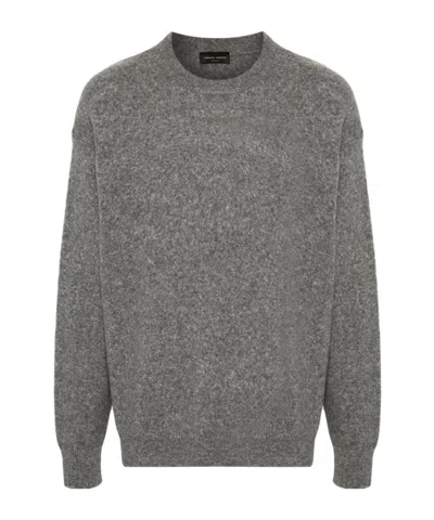 Roberto Collina Crew Neck Long Sleeve Sweater In Gray