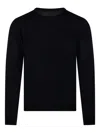 Roberto Collina Ribbed Round Neck Sweater With Long Sleeves In Black