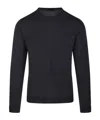 Roberto Collina Ribbed Round Neck Sweater With Long Sleeves In Black
