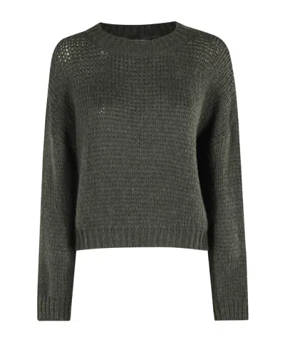 Roberto Collina Crew Neck Long Sleeve Sweater In Green
