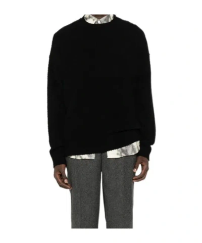 Roberto Collina Crew Neck Long Sleeve Sweater In Black
