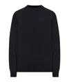 Roberto Collina Crew Neck Sweater In Melange Effect Wool In Black