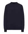 Roberto Collina Crew Neck Sweater In Melange Effect Wool In Black