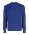Roberto Collina Ribbed Crewneck Long Sleeve Sweater In Blue
