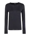 Roberto Collina Crew Neck Long Sleeve Sweater In Blue