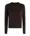 Roberto Collina Wool And Cashmere Crewneck Sweater Clothing In Brown