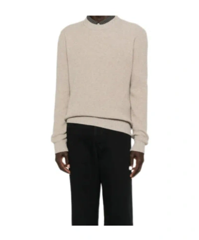 Roberto Collina Crew Neck Long Sleeve Sweater In Brown
