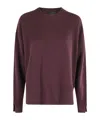 Roberto Collina Bordeaux Crew Neck Sweater With Side Slits In Burgundy