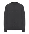 Roberto Collina Crew Neck Sweater In Melange Effect Wool In Gray