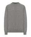 Roberto Collina Crew Neck Sweater In Melange Effect Wool In Gray