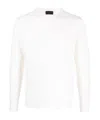 Roberto Collina Timeless Crew-neck Sweater With Ribbed Details In White