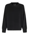 Roberto Collina Oversized Merino Wool Sweater With Classic Crew Neckline In Black