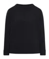 Roberto Collina Crew Neck Sweater In Wool Blend In Black