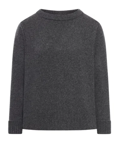 Roberto Collina Crew Neck Sweater In Wool Blend In Gray
