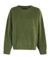Roberto Collina Oversized Crew Neck Sweater In Musk Merino Wool In Green