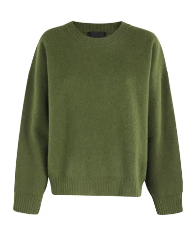 Roberto Collina Crew Neck Long-sleeved Sweater In Green